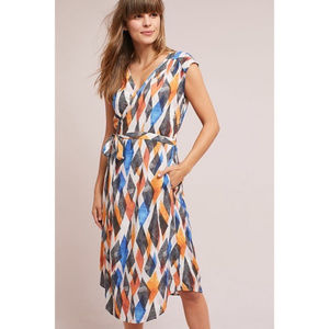 NWT Anthropologie The Odells Geo Wrap Dress